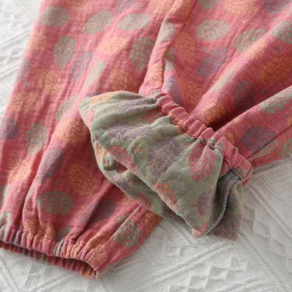 Leaf Cotton Gauze Jogger Pajama Pants