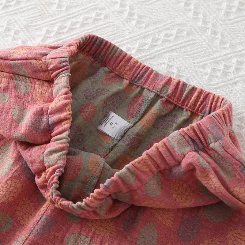 Leaf Cotton Gauze Jogger Pajama Pants