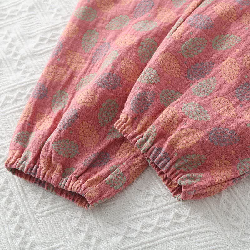 Leaf Cotton Gauze Jogger Pajama Pants