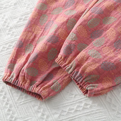 Leaf Cotton Gauze Jogger Pajama Pants