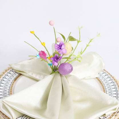 Easter Egg Faux Flower Napkin Rings Set