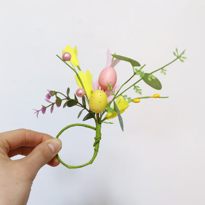 Easter Egg & Forsythia Spring Napkin Ring Set