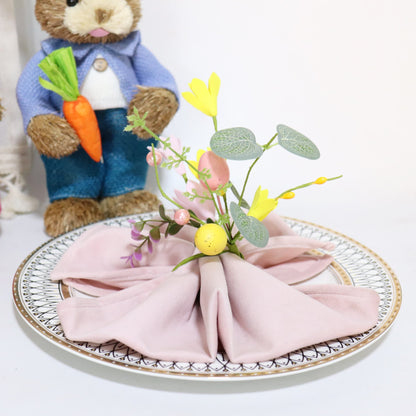 Easter Egg & Forsythia Spring Napkin Ring Set