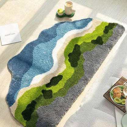 Artistic Wave Irregular Flocked Rug