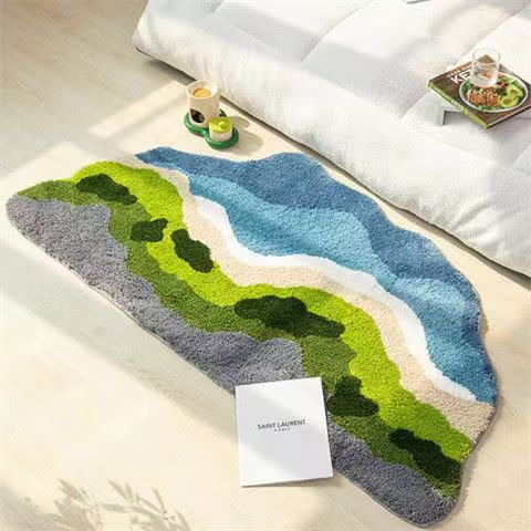 Artistic Wave Irregular Flocked Rug