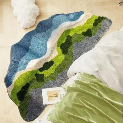 Artistic Wave Irregular Flocked Rug
