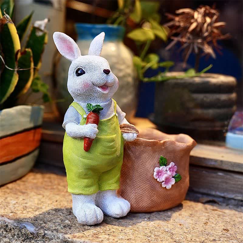 Resin Bunny Garden Succulent Planter Pot