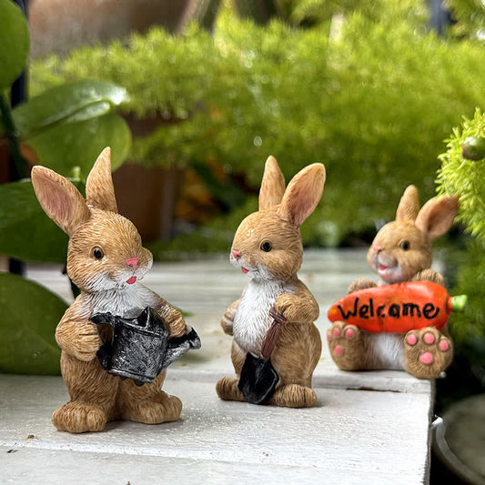 3PCS Miniature Gardening Bunny Figurines 1PC 2PCS Bunny Decor Easter Easter Egg Decor Egg Farmhouse Style Gift Home Decor Micro Landscape Decor Ornament Rabbit Succulent Decorations Yoga Bunny