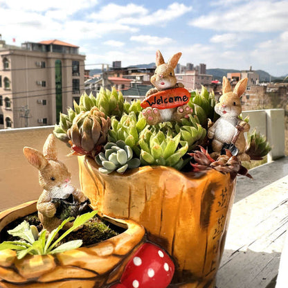 3PCS Miniature Gardening Bunny Figurines