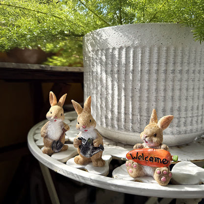 3PCS Miniature Gardening Bunny Figurines