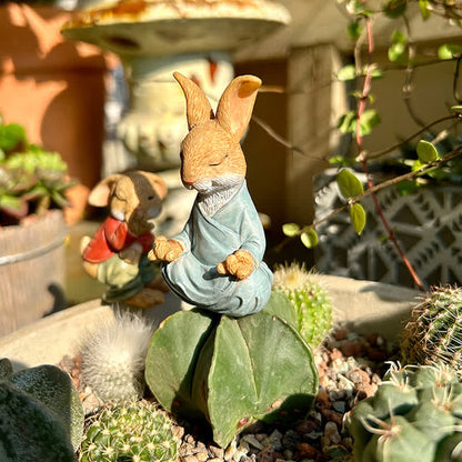 3PCS Miniature Rabbit Resin Garden Sculptures