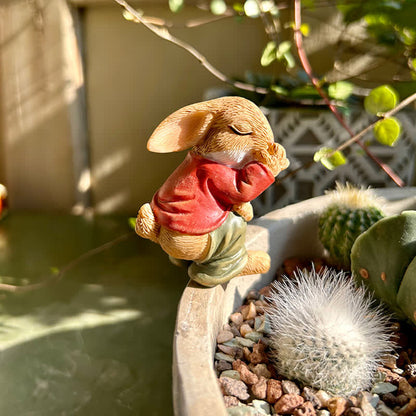 3PCS Miniature Rabbit Resin Garden Sculptures