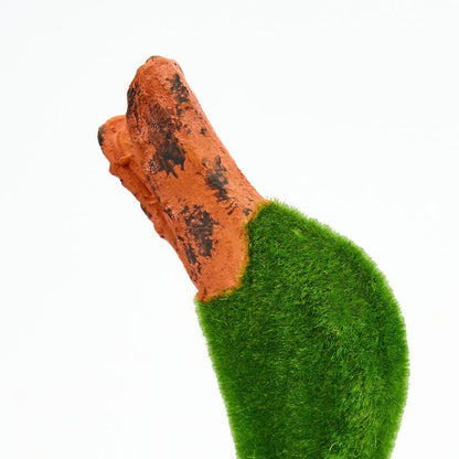 Faux Rattan Flocked Duck Garden Figurine