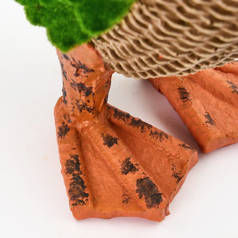 Faux Rattan Flocked Duck Garden Figurine