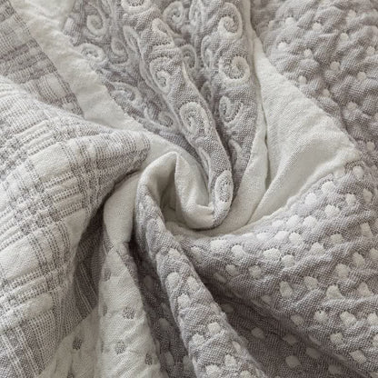 Patchwork Style Heart Cotton Gauze Quilt Blanket