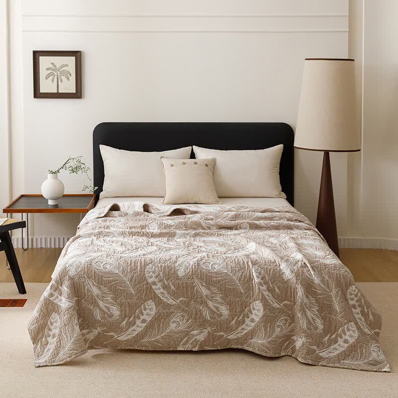 Feather Cotton Gauze Quilt Blanket
