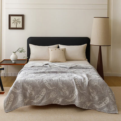 Feather Cotton Gauze Quilt Blanket