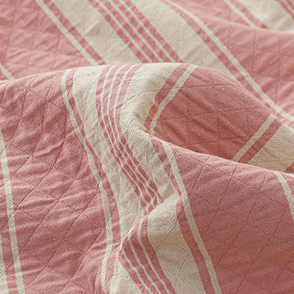 Minimalist Striped Cotton Gauze Quilt Blanket