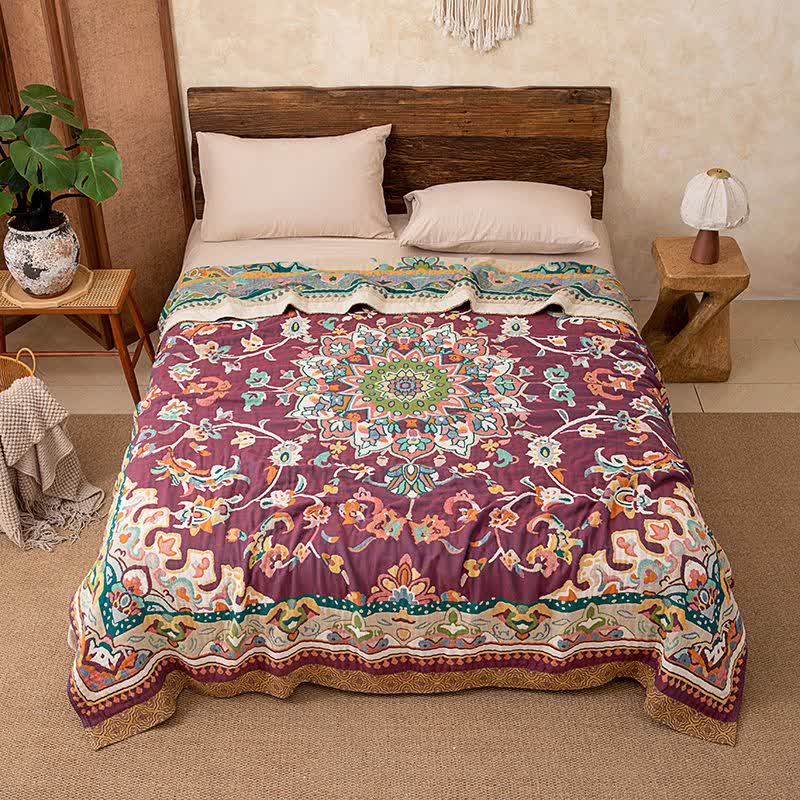 Retro Ethnic Style Cotton Quilt Blanket