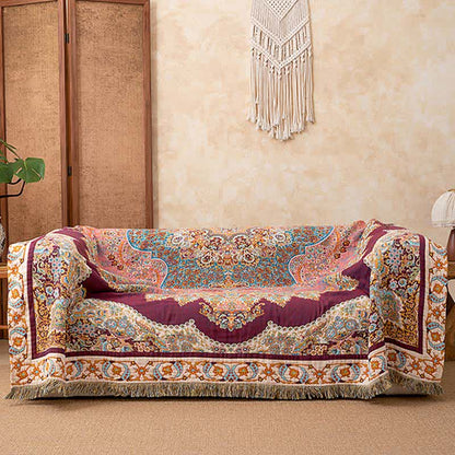 Retro Ethnic Tassel Cotton Blanket