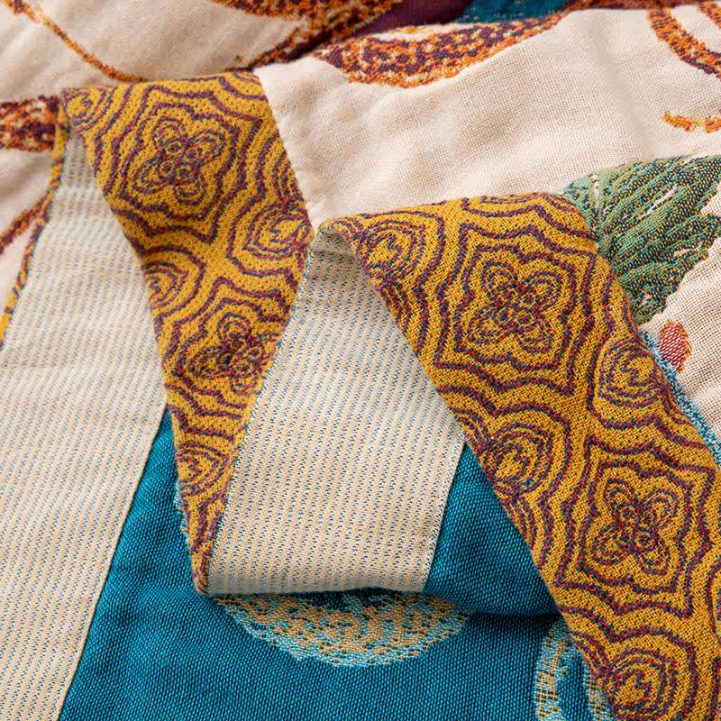 Retro Style Floral Cotton Blanket