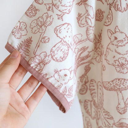 Rustic Mushroom & Bunny Cotton Nightgown