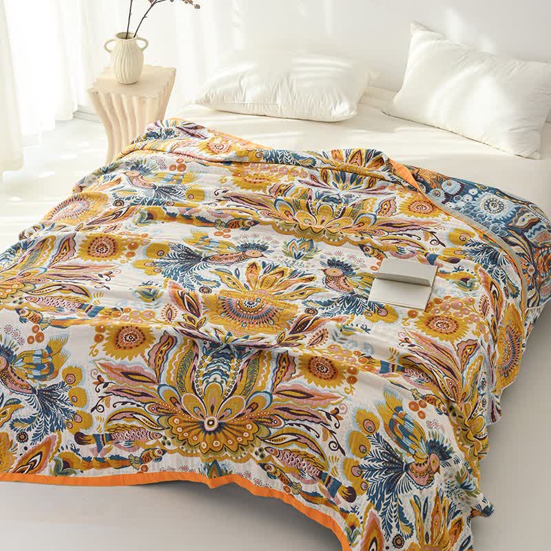 Tropical Floral Pure Cotton Blanket