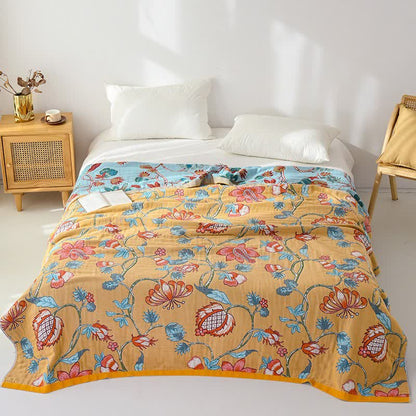 Artistic Floral Pure Cotto Blanket