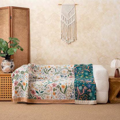 Botanical Floral Pure Cotton Blanket