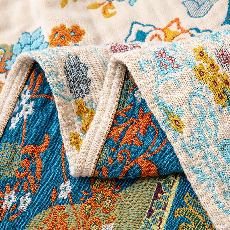 Vintage Style Cotton Tassel Blanket