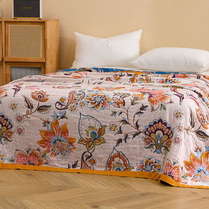 Blooming Floral Pure Cotton Blanket
