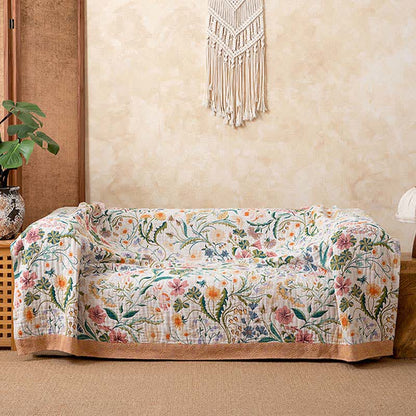 Botanical Floral Pure Cotton Blanket