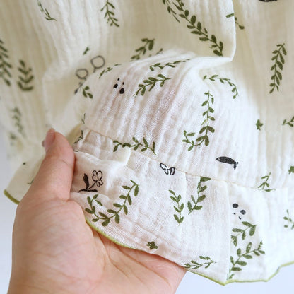 Cat & Leaf Pure Cotton Sleeveless Pajamas