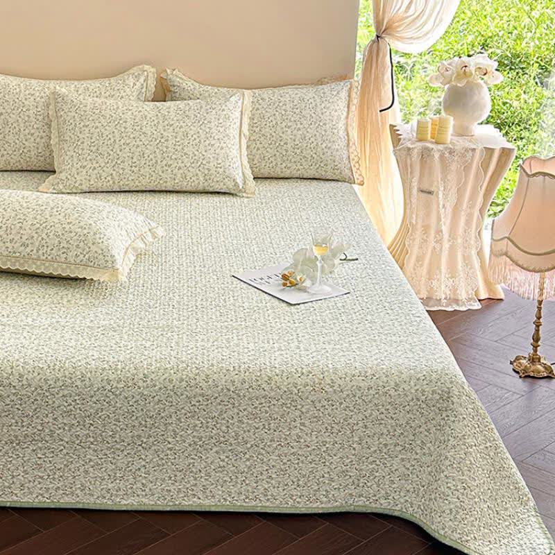 Elegant French Floral Quilted Bedspread