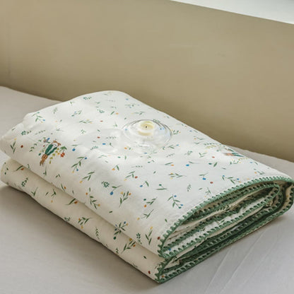 Botanical Leaf & Bunny Cotton Gauze Bedding