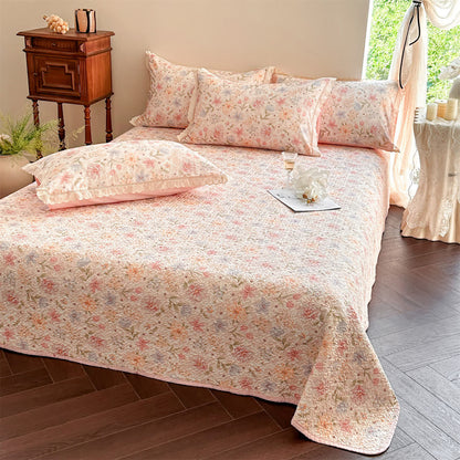 French Country Floral Quilted Cotton Bedspread