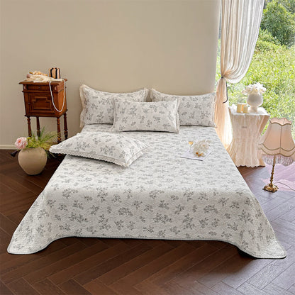 Vinatge Floral Quilted Cotton Bedspread
