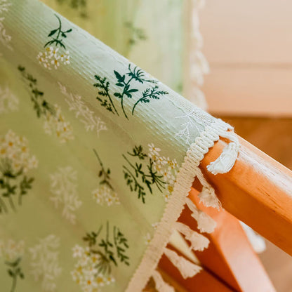 Refresh Floral Tassel Cotton Sheer Curtain