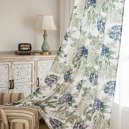 Cottage Style Floral & Leaf Curtain