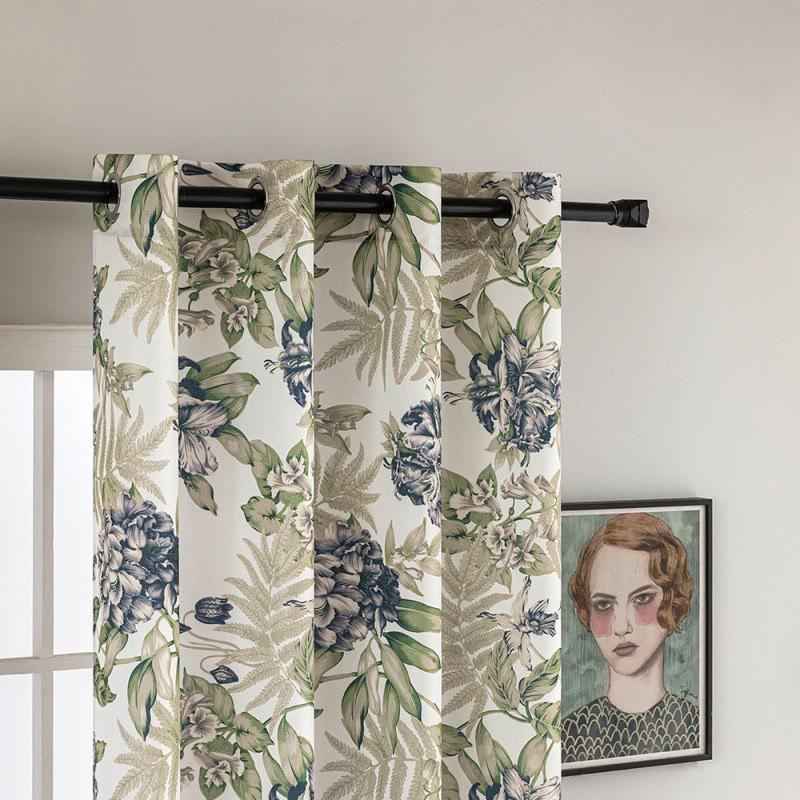 Cottage Style Floral & Leaf Curtain