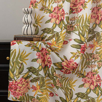 Cottage Style Floral & Leaf Curtain