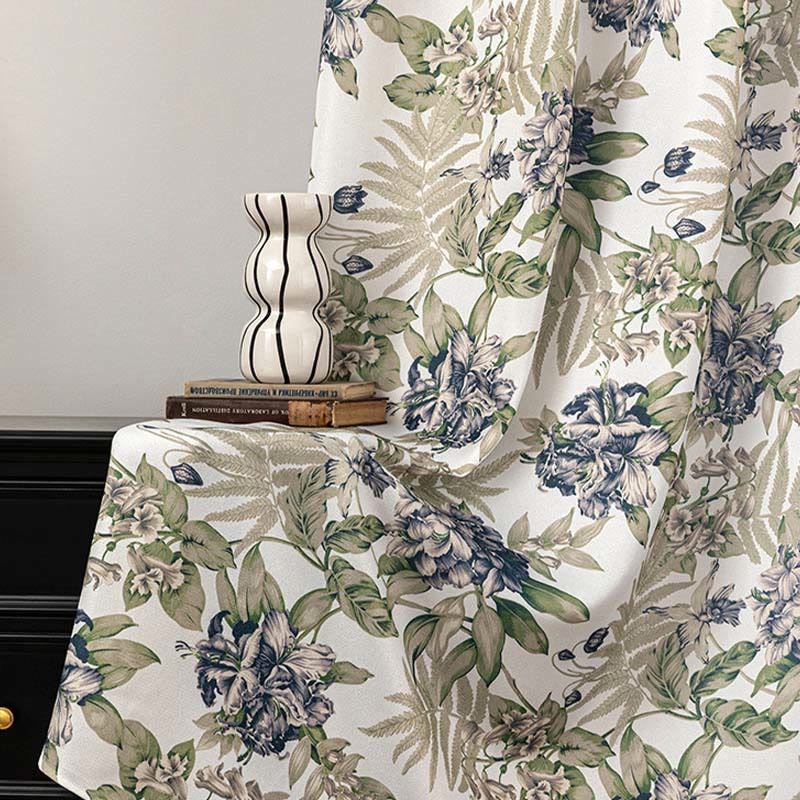 Cottage Style Floral & Leaf Curtain