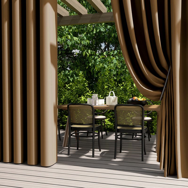 Outdoor Waterproof Solid Color Curtain