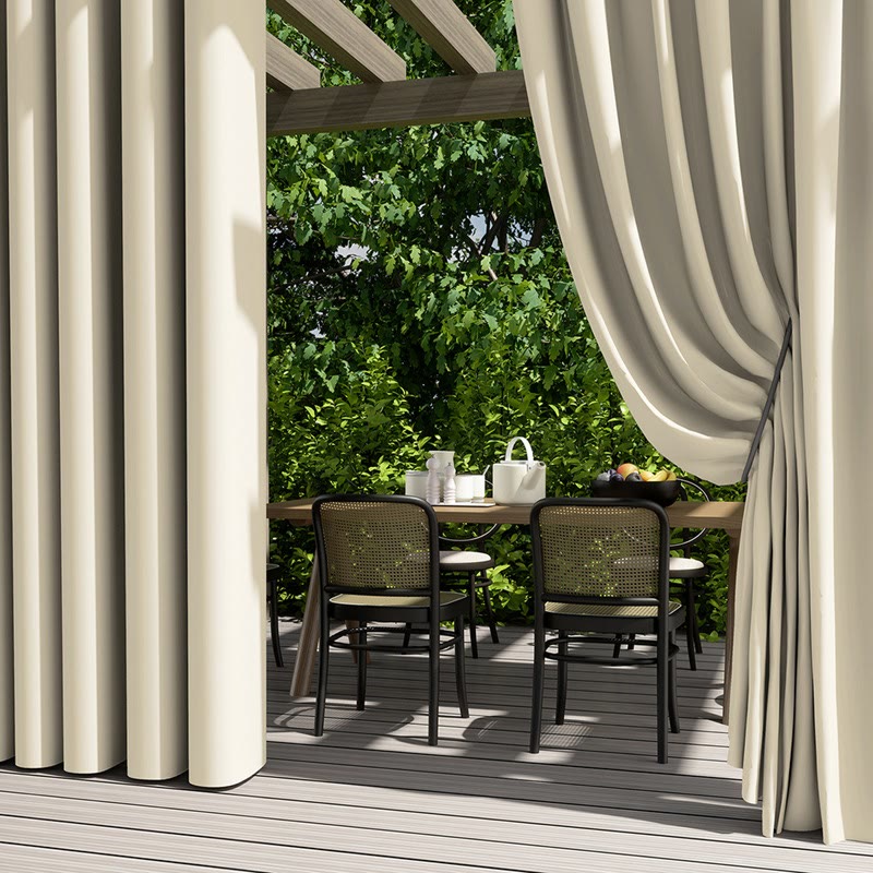 Outdoor Waterproof Solid Color Curtain