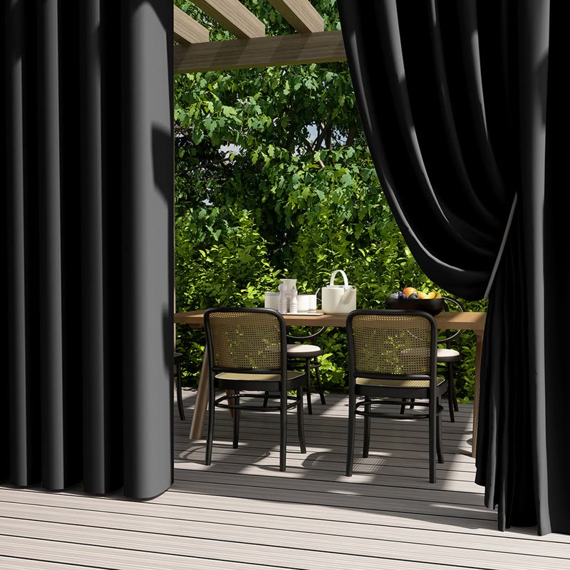 Outdoor Waterproof Solid Color Curtain