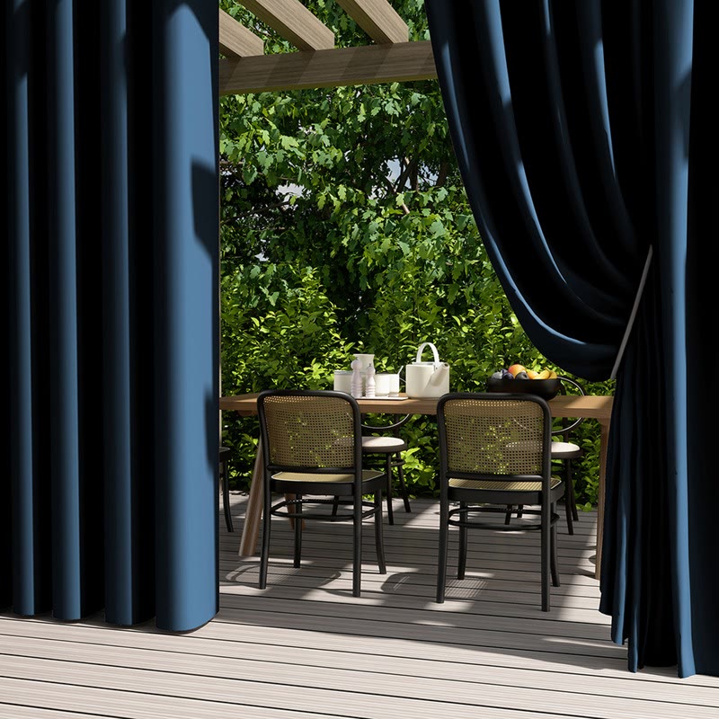 Outdoor Waterproof Solid Color Curtain