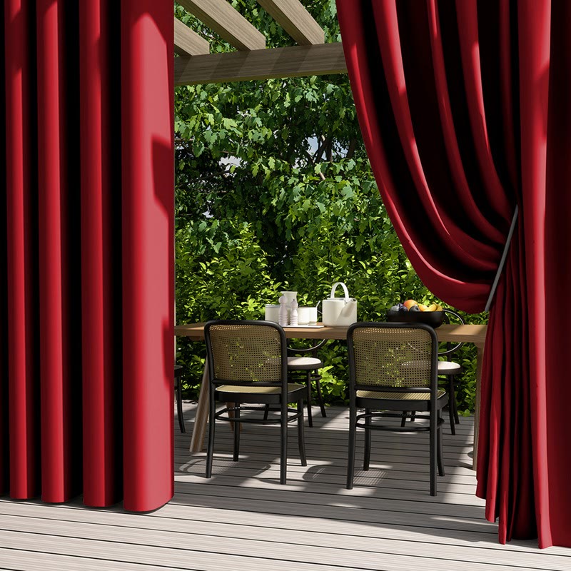Outdoor Waterproof Solid Color Curtain
