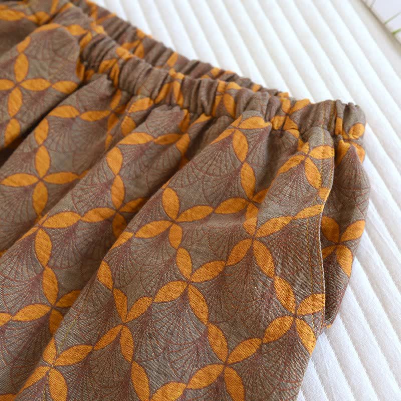 Yellow Plaid Cotton Gauze Pajama Shorts