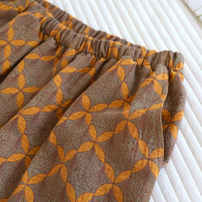 Yellow Plaid Cotton Gauze Pajama Shorts