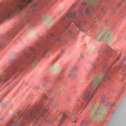 Double Gauze Floral Cotton Kimono Robe